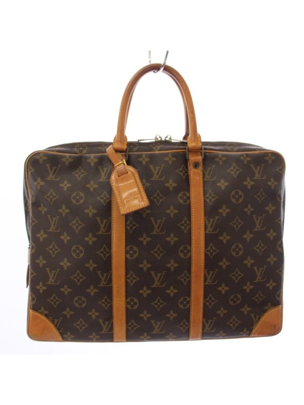 Louis Vuitton Monogram Porte Documents Voyage Tote Bag Brown